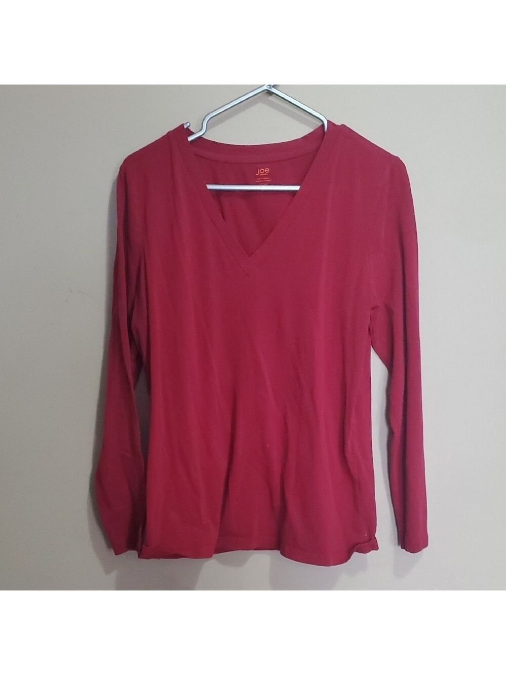 Joe Fresh Women's Red V-Neck Top Size xl